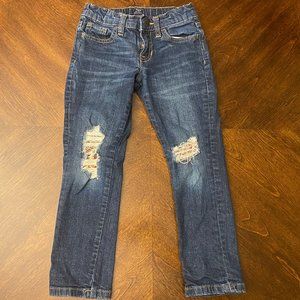 Gap Kids Boyfriend Jeans Size 6 w/ Floral Distress on Knees - So Cute & Unique!